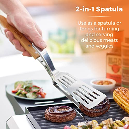 Tower Outdoor Living Multi-Functional Spatula with Wooden Handle, Stainless Steel, T932021 - Image 3