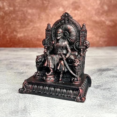 Image of The Advitya Resin Chhatrapati Shivaji Maharaj Statue The Legend of Maharashtra Idol for Gifting, Living Room, Home,Office Decor showpiece(Brown,300gm,4.5 in.)