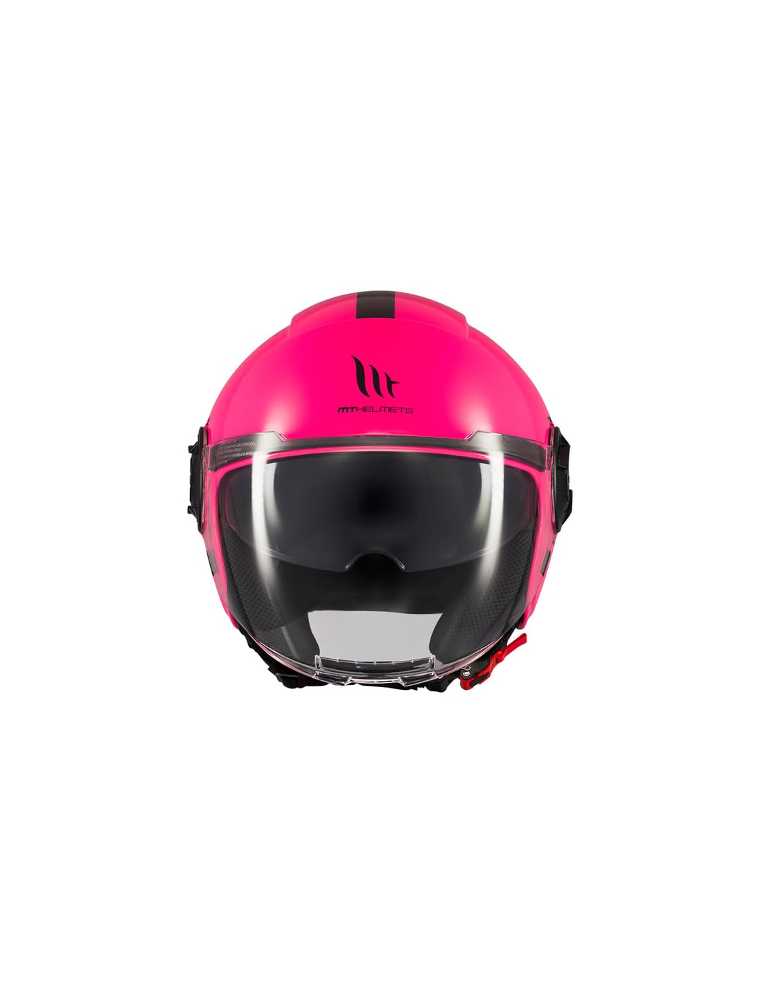 MT Helmets Viale SV S – Casco Moto Jet Urbano con Visor Solar Retráctil, Interior Lavable, Pantalla Larga y Calota HIRP | Homologado ECE 22.06 & Dot Rosa Fluor Talla L