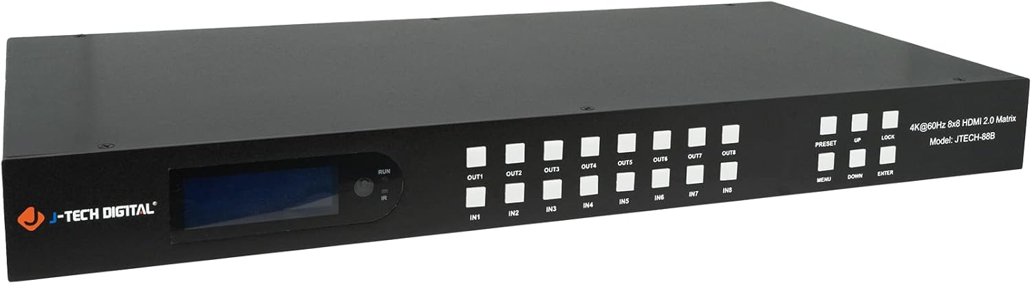J-Tech Digital JTECH-88B 8x8 HDMI Matrix Switch front view
