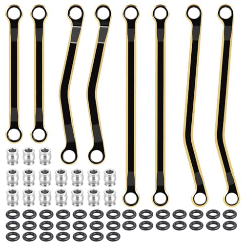 LSG Brass High Clearance Linkage Black Coating Steering Link 50g/Set for 1/18 Tra-xxas TRX4-M K10 F150 RC Car Upgrade Parts