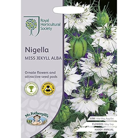 Mr Fothergills RHS Nigella Miss Jekyll Alba Seeds Cover