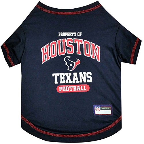 Image of NFL Houston Texans Dog T-Shirt for Pets, Size Medium. Officially Licensed Pet Shirt with Team Logo, Soft Stretchable Comfort Fit Apparel for Dogs & Cats