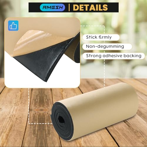 Image of Sponge Neoprene with Adhesive Foam Rubber Sheet, 1 /2 inch T x 12 inch W X 54 inch L, 4.5 Sqft for Weatherproofing,Gasket Seals, Crafts,Soundproof Padding, Vibration Dampening, Aquarium Leveling Mat