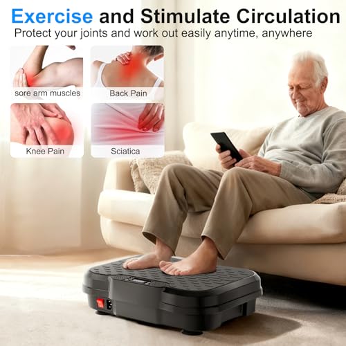 Vibration Plate Exercise Machine,Vibration Plate for Lymphatic Drainage Power Vibration Plate Machine Support 450 Lbs 250 Adjustable Speeds,Vibrating Plate Shake Plate Weight Loss - image 8