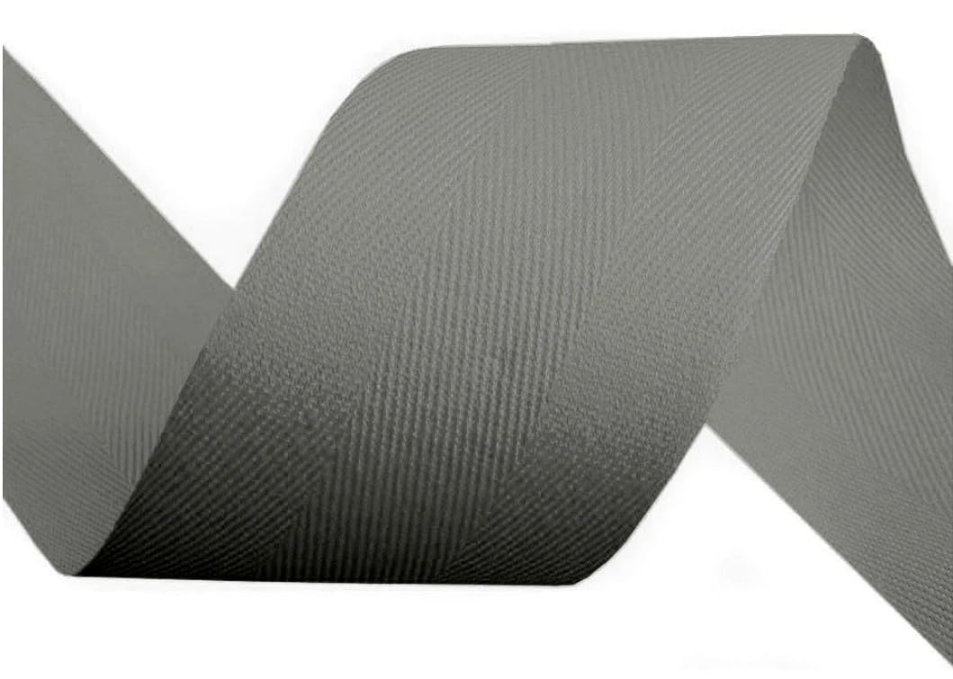 cyclingcolors cinta de sarga de algodón en espiga ancho 50mm x longitud 50m, gris