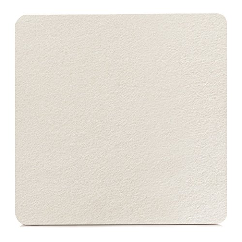 ZELLER Set 4 Sottobicchieri In Feltro Beige/Crema, 10x10x0,3 Cm, Antigraffio E Anticalore