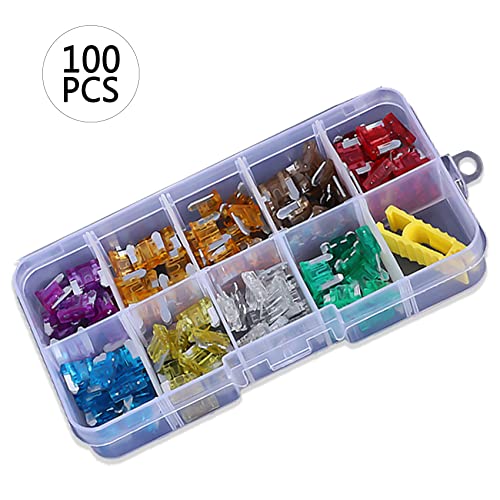 Standard Fuse Assortment Kit 3A 5A 7.5A 10A 15A 20A 25A 30A Mini Colorful Insert Fuses For Car Boat Truck Suv Automotive 100 Pcs (Mini) #TOP6
