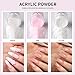 BORN PRETTY Acrylic Powder Set Crystal Clear Pink White Acrylic Powder for Nail Extension Nail Art Powder Beginner kit Acrylic Nails
