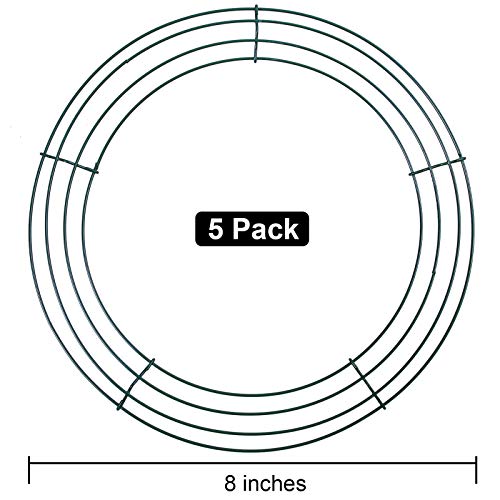 image for URATOT 5 Pack Metal Flower Wreath Frames Christmas Wire Wreath Rings f