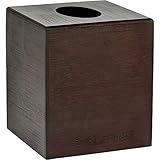 Alpine Industries Wooden Bamboo Square Tissue Box Cover - Eco Friendly Pull Cube Dispenser - Decorative Holder/Organizer for Bathroom, Office Desk & Car (Espresso)