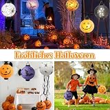HORREX 8 sztuk lampionów na Halloween, lampion na Halloween, lampion z papieru pająkowego, lampion, papier, czaszka, dekoracja na imprezę tematyczną, dekoracja ogrodowa