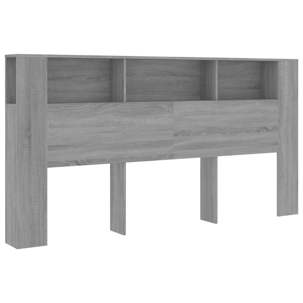 vidaXL Headboard Cabinet Home Indoor Bedroom Bookcase Headboard Cabinet Wooden Storage Bed Backboard Footboard Furniture Bed Accessory Grey Sonoma — image 1