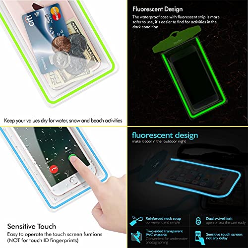 Universal Waterproof Phone Pouch, 4 Pack Waterproof Case Dry Bag with Neck Strap Luminous Ornament for Water Games… - Image 6