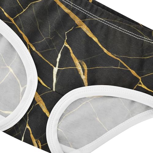 Black Marble Elegant Gold Veins Girls Underwear Toddlers 2t Cotton Panties Little Girl Cartoon Briefs Kids Undies4