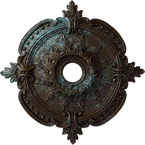 Image of Ekena Millwork CM28BEBBS Ceiling Medallion, Bronze Blue Patina