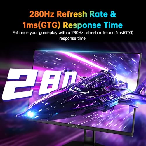 Image of KTC 27 Inch 280Hz Gaming Monitor, FHD 1080P 240Hz PC Computer Monitor, Fast VA Panel, 1ms GTG, FreeSync G-Sync Compatible, HDR Support, 126% sRGB, HDMI and Displayport Inputs, H27E22P