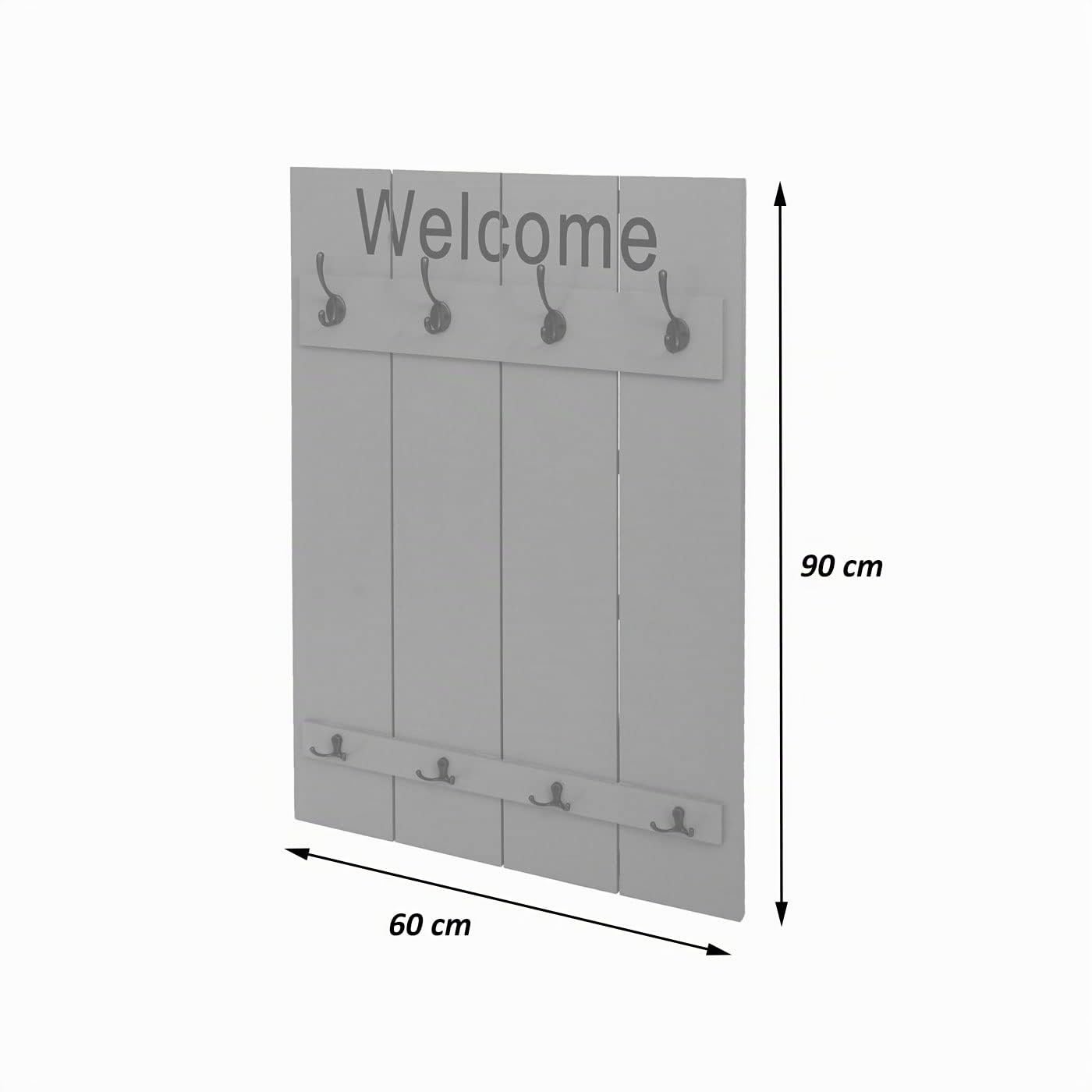 Mendler Wandgarderobe HWC-C89AM Welcome 91x60cm - weiß, shabby | Garderobe, Garderobenpaneel, Shabby-Look, Vintage