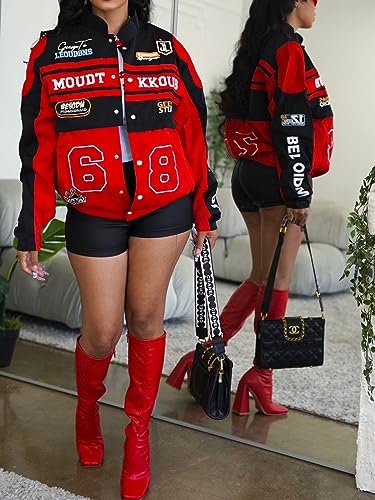 Angsuttc Varsity Jacket Women Motorcycle Detachable Letter Graphic Racer Jackets Vintage Color Block Baseball Street Coats4