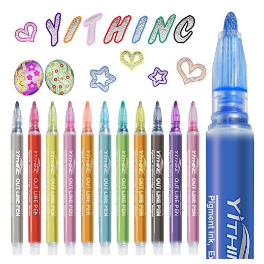 Rotuladores Magicos,YITHINC 12 Colores Rotuladores Doble Linea Rotuladores Metalicos para Scrapbooking,Huevos de Pascua,Regalos Niña 10 Años,Rotuladores Niños, Rotuladores Magicos Cambio Color