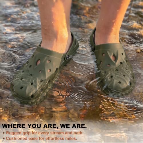 Image of KEMISANT Cushioned Clogs Mules for Men Garden Beach Water Fun-Lightweight | EVA Cushioned Footbed| Arch Support | Slip-resistant | Unisex