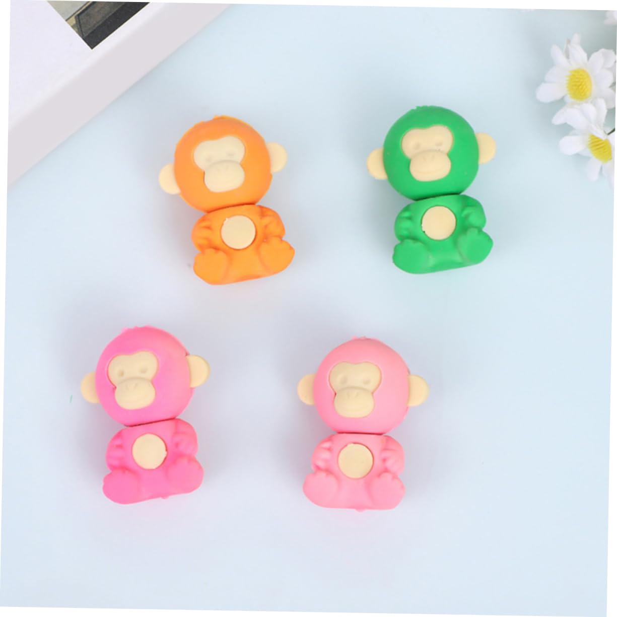 36 Pezzi Gomme da Cancellare a Forma di Scimmia in Tpr, Leggere e Portatili, Premi per Classe e Forniture per Festa Stile Casuale
