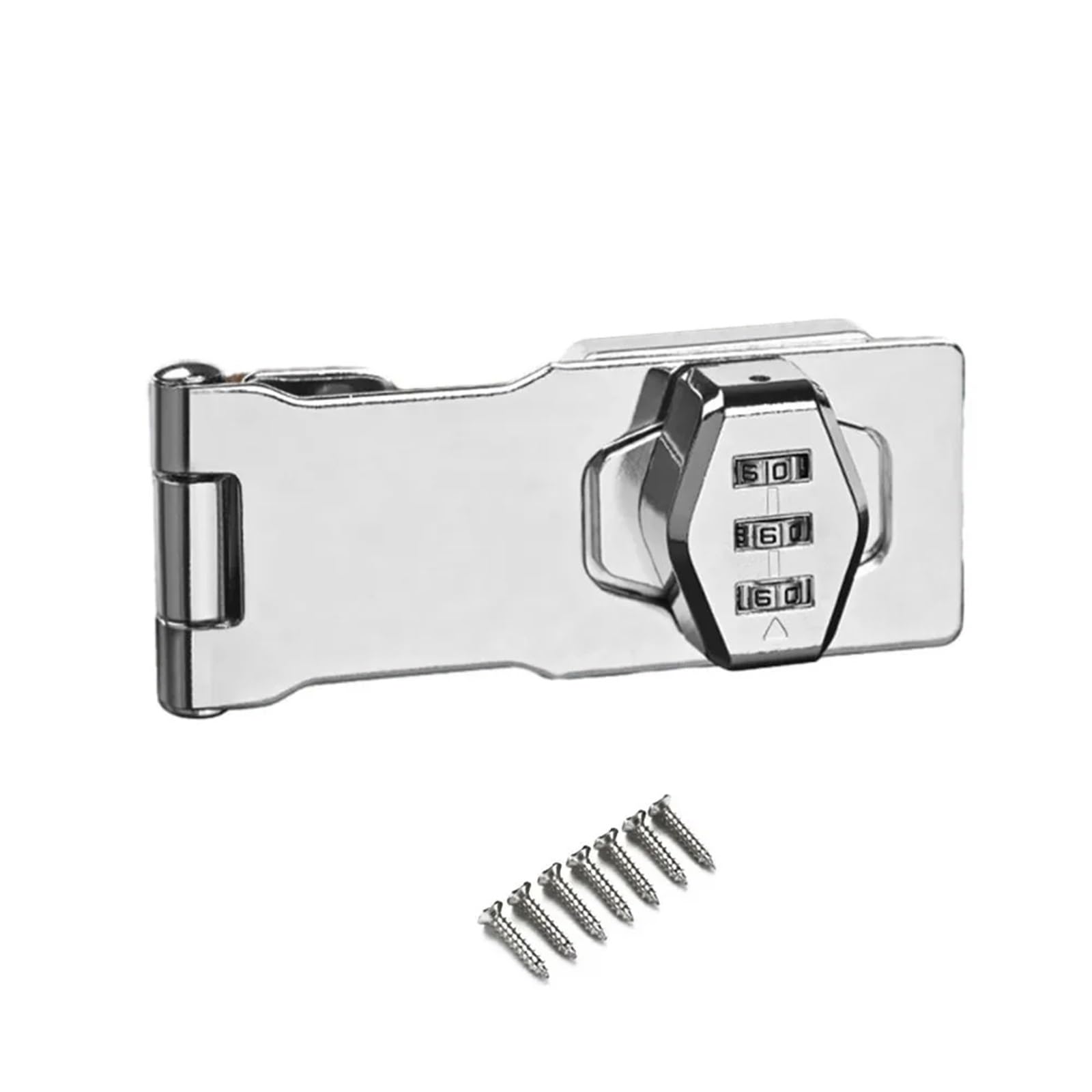 Jwvialel 4 Inch Silver 3-Digit Combination Password Lock Security Door Bolt Anti-Theft Household Cabinet Hardware 1Pcs(4 Inch Silver)