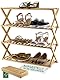 Felino® Schuhregal Schuhablage Organizer aus Bambus Holz offen | 70cm lang | Schuhorganizer offenes Regal klappbar auch für Camping