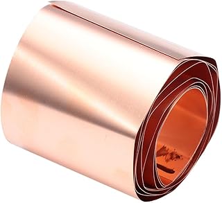 AllGIFT Copper Sheets,Copper Thin Foil Roll Sheet,50 x 1000mm Pure Copper Foil Sheet Roll Copper Strip,Ultra-Thin Practical Double Sided Metal Foil Plate(0.1 x 50 x 1000mm)