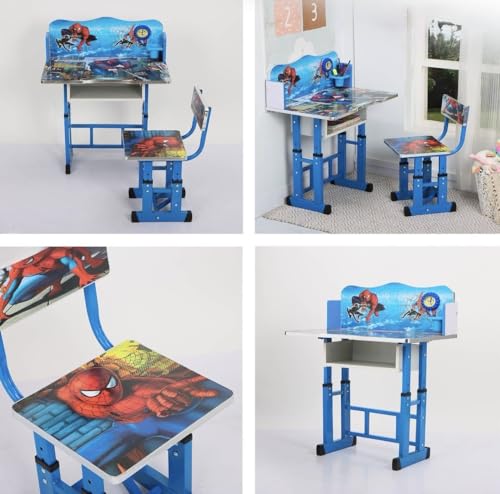Image of Kids Study Table and Chair Set (Blue) | 4-15 Years | Adjustable Height| Strong and Ergonomic