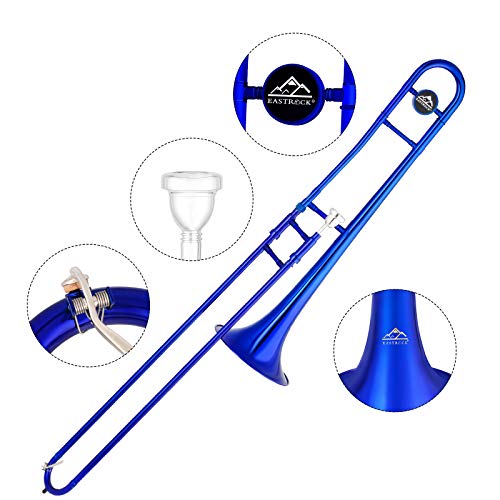 image for EASTROCK Bb Tenor Slide Trombone, B Flat Brass Plated Trombone Instrum
