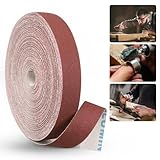 Emery Cloth Roll,180 Grit Continuous Sandpaper Roll 1' x 87 Feet Sandpaper Roll for Wood Furniture Finishing Metal Sanding Automotive Polishing