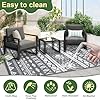 Grand Tapis De Camping Imperméable Réversible - Paille Plastique PP, Anti-UV, Avec Piquets Et Sac - Pour Extérieur, Plage, Terrasse