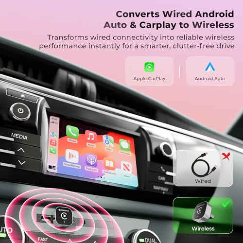 Image of Zebronics 2-in-1 Wireless CarPlay Adapter, Converts Wired Android Auto & CarPlay to Wireless, USB-A with Type-C Cable, BT v5.4, Wi-Fi 6, Fast Boot, Plug & Play (DriveCast 03)