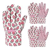 OIZEN Kids Toddlers Gardening Gloves for Age 1-6, 3 Pairs Children PVC Dots Garden Gloves for Yard W