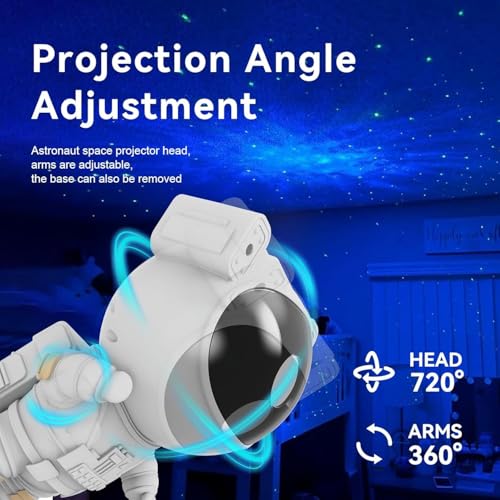 Image of Desidiya Astronaut Galaxy Projector - Starry Night Light with Adjustable Projection, Remote Control for Kids & Adults, Bedroom & Party Decor