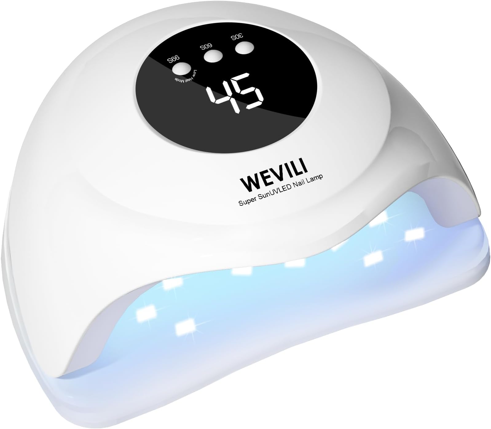 WEVILI 72W UV Nail Lamp, UV Light for Gel Nails with Smart Sensor, 3 Timer Settings & LCD Display, Portable Fast Curing Nail Dryer for Salon and Home Use (White)