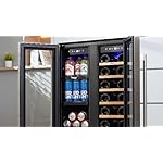 Yeego Wine and Beverage Refrigerator - 24 Inch Dual Zone Wine Fridge 60 Can & 20 Bottle, 36-72°F Cooler Built in Under Counter Fridge with Glass Door for Beer Soda Drink Home Bar Office - Image 7
