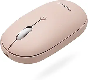 Macally Wireless Bluetooth Mouse - Quiet, Comfortable, Rechargeable for MacBook Air/Pro, Mac, iMac, Apple iPad - Wireless Mouse for Laptop, Windows PC Desktop