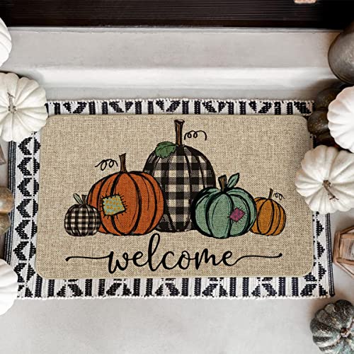 Artoid-Mode-Welcome-Pumpkin-Fall-Doormat-Thanksgiving-Home-Decor-Low-Profile-Switch-Rug-Door-Mat-Floor-Mat-for-Indoor-Outdoor-17×29-Inch Artoid Mode Welcome Pumpkin Fall Doormat Thanksgiving Home Decor Low Profile Switch Rug Door Mat Floor Mat for Indoor Outdoor 17×29 Inch