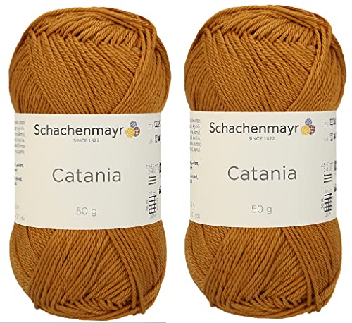 Image of [ Set of 2 Skeins ] SMC Catania Originals 100% Mercerized Cotton Yarn, Total 3.52 Oz. Each 1.76 Oz (50g) / 136 Yrds (125 m) Amigurumi Yarn Fine-Sport 2 (383 Zimt)