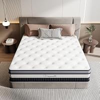 Vesgantti Queen Mattress 31cm Hybrid Mattress in a Box with Breathable Memory Foam and Individual Pocket Spring - Medium Firm Premium Support, Motion Isolation & Pressure Relief, Luxury BoxTop