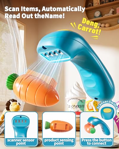 image for Eohemeral Pretend Cash Register Toy for Kids, Play Cash Register with 