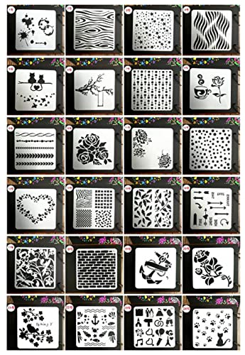 Juuly, plantilla de 24 estilos, plantillas para manualidades, plantillas para pintar, plantillas para tarjetas y manualidades