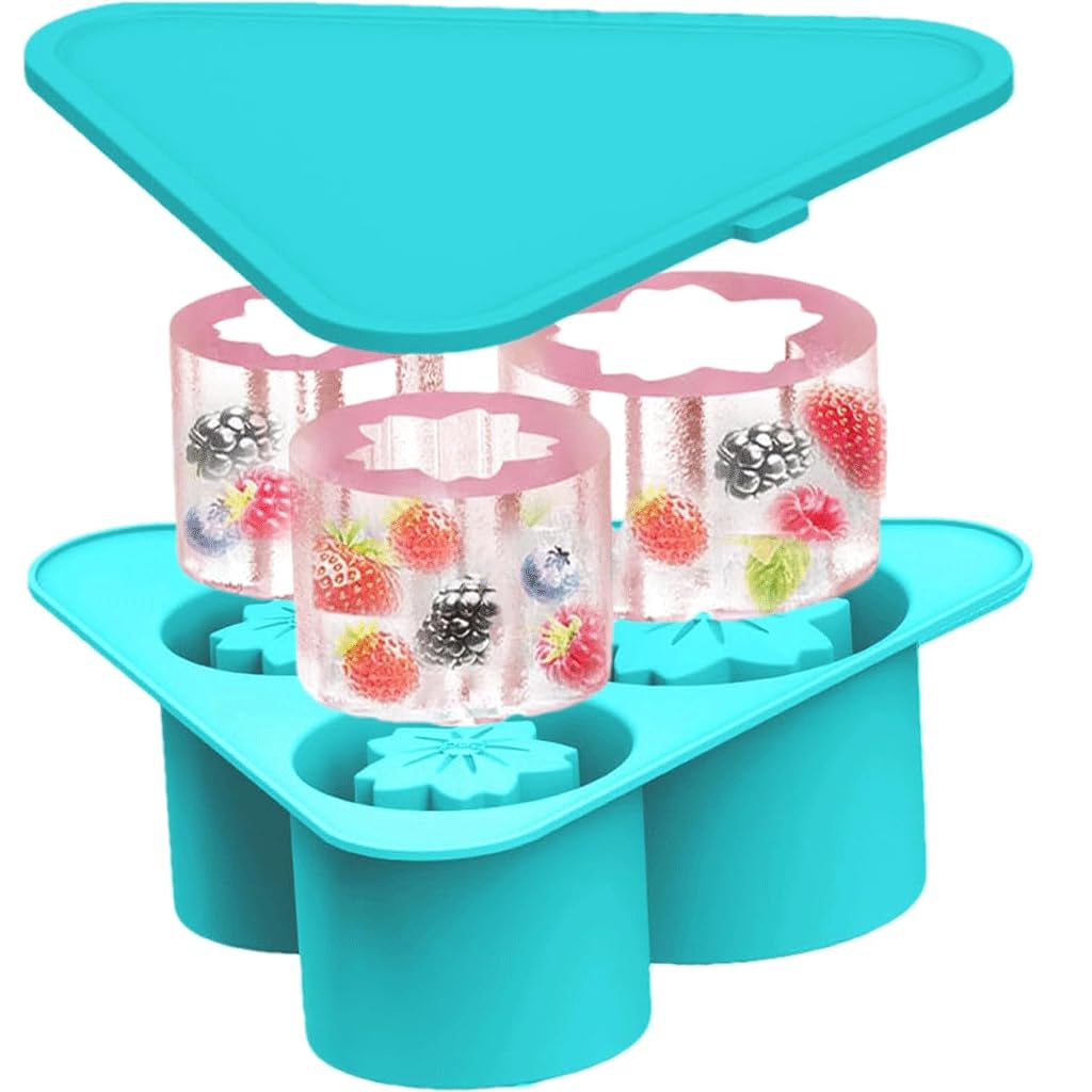 moldes para helados, Bandeja de hielo con tapa, molde silicona fácil desmoldar, herramienta molienda(B)