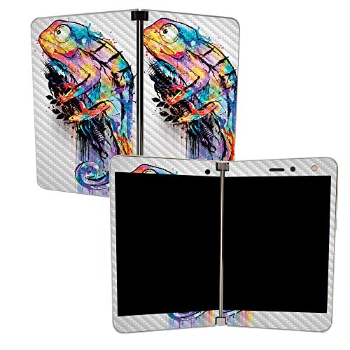 Image of MIGHTY SKINS MightySkins Carbon Fiber Skin for Microsoft Surface Duo - Rainbow Chameleon | Protective, Durable Textured Carbon Fiber Finish | Easy to Apply | Made in The USA