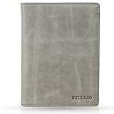 BULLAZO Plano Mini – kleine Impfpasshülle Reisepasshülle aus Leder mit RFID Schutz, Grau