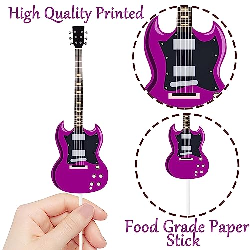C L Cooper Life CUPCAKE TOPPER-185 Guitar Party Cupcake Toppers 48Pcs Rock Guitar Birthday Cake Picks Music Notes Cupcake Toppers Guitars Party Decorations thumb #3