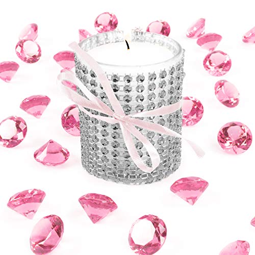 Silver Diamond Sparkling Rhinestone Mesh Ribbon For Event Decorations, Wedding Cake, Birthdays, Baby Shower, Arts & Crafts, 4.75" X 10 Yards, 24 Row, 1 Roll #TOP4