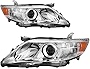 KAC Headlights Assembly Compatible With Camry 2010 2011 8111006500 TO2503191 8115006500 TO2502191 Headlamps Left+Right Chrome